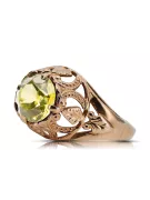 Žlutý Perydot Původní vinobraní 14k vinobraní kroužek vinobraní Vrc080r